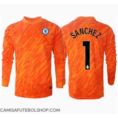 Camisa de time de futebol Chelsea Robert Sanchez #1 Goleiro Replicas 1º Equipamento 2024-25 Manga Comprida